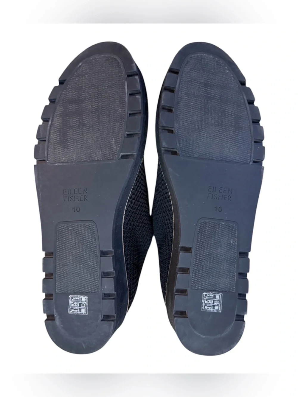 Eileen Fisher Eddy 2 Stretch Knit Comfort Platform Flats Women’s Size 10 Black